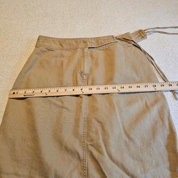 J Jill Size 10 Mini Skirt Front Button/Zip w/ side tie waist Linen/Cotton Blend - Picture 1 of 8